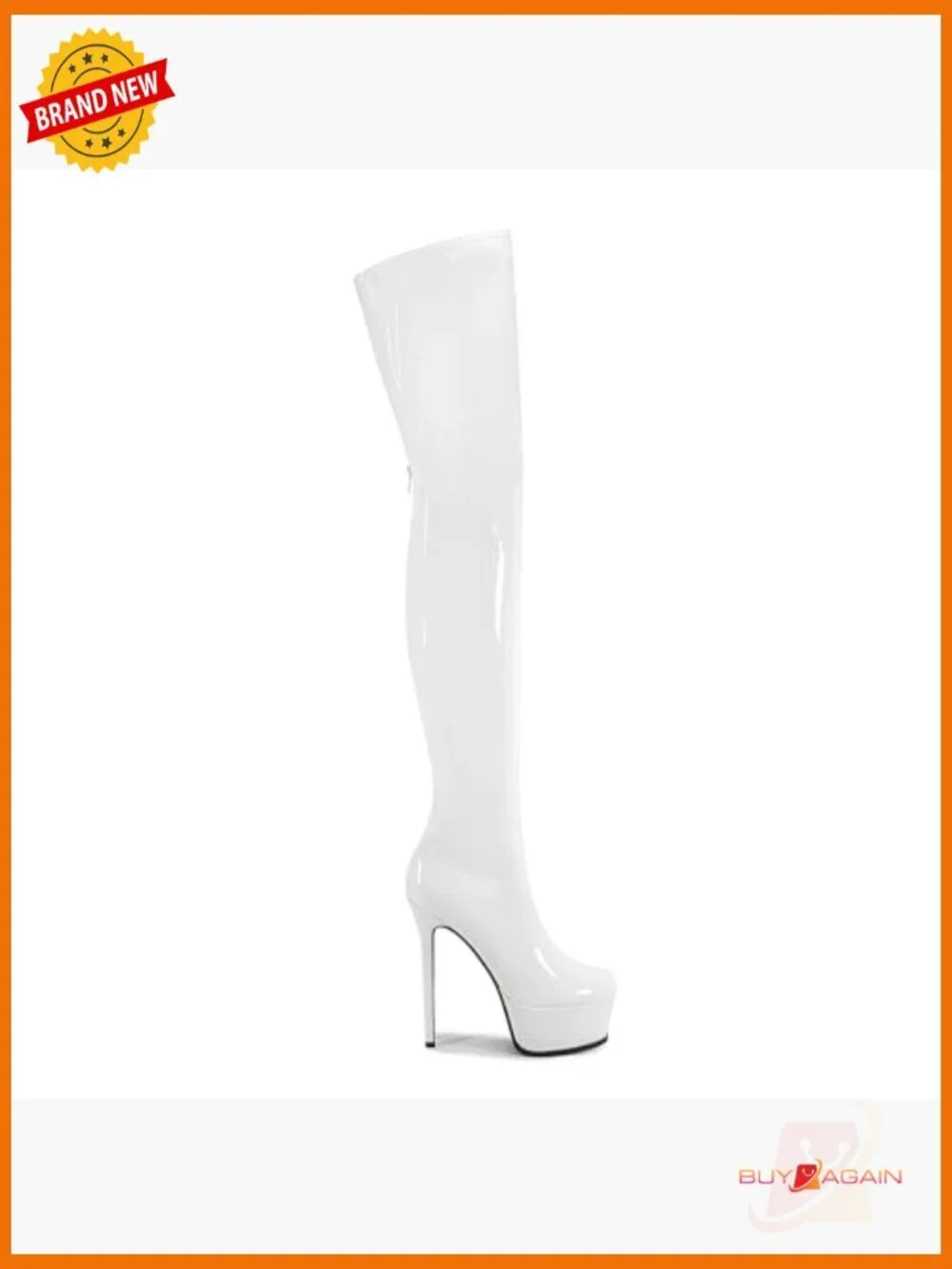 Over the Knee Thigh High Boots Stiletto Heel Platform Round Toe Zip Closure